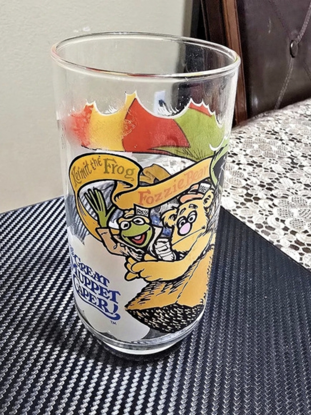 McDonald's The Great Muppet Caper Promotional Glass Clear & Yellow